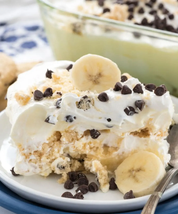 Banana Chocolate Chip Shortbread Icebox Cake